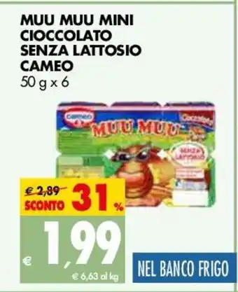 Tigros Muu Muu Mini Cioccolato Senza Lattosio Cameo 50gx6 offerta