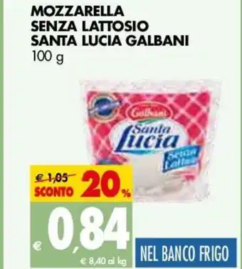 Tigros Mozzarella Senza Lattosio Santa Lucia Galbani 100g offerta