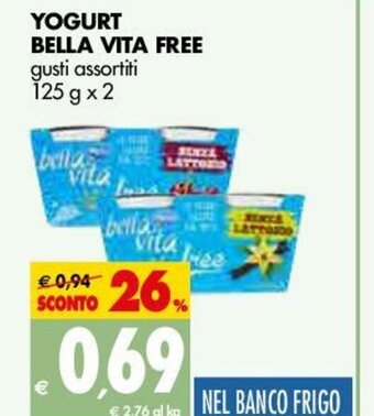 Tigros Yogurt Bella Vita Free 125g x 2 offerta