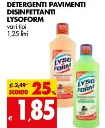 Tigros Detergente Pavimenti Disinfettanti Lysoform 1,25 litri offerta