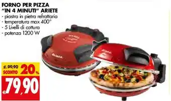 Tigros Forno Per Pizza "in 4 minuti" Ariete offerta