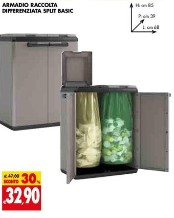 Tigros Armadio Raccolta Differenziata Split Basic offerta