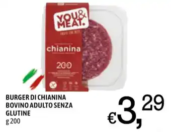 Famila Burger Di Chianina Bovino Adulto Senza Glutine 200 g offerta