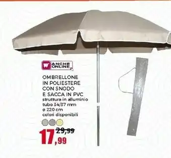 Happy Casa Happy Casa Ombrellone In Poliestere Con Snodo E Sacca In Pvc offerta