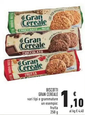 Conad Gran Cereale Biscotti frutta 250 g offerta
