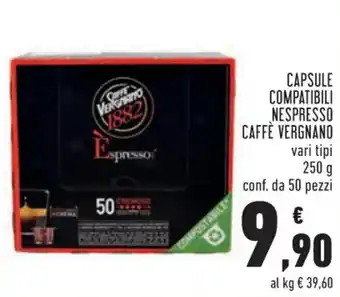 Conad Nespresso Caffè Vergnano Capsule Compatibili vari tipi 250 g 50 pezzi offerta
