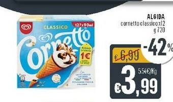 Deco Supermercati Algida Cornetto Classico Con Latte Fresco Italiano Di Alta Qualità 60 G 720 G(ml) offerta