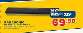 Euronics Panasonic SC-HTB8EB Altoparlante Soundbar 2.0 Canali 80 W Nero offerta