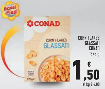 Conad Conad Corn Flakes Glassati 375 g offerta