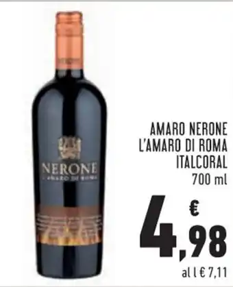 Conad Amaro Nerone L'Amaro di Roma Italcoral 700 ml offerta