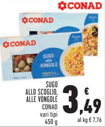 Conad Conad Sugo Allo Scoglio, Alle Vongole vari tipi 450 g offerta