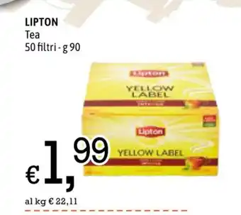 Famila Lipton Tea 50 filtri - g 90 offerta