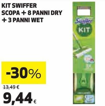Ipercoop Kit swiffer scopa + 8 panni dry + 3 panni wet offerta