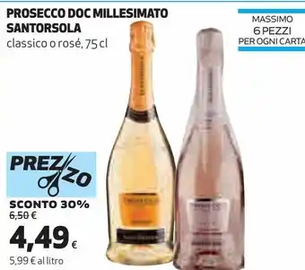 Ipercoop Prosecco doc millesimato santorsola offerta