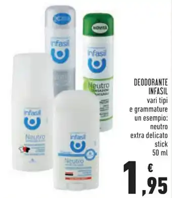 Conad Infasil Deodorante neutro extra delicato stick 50 ml offerta