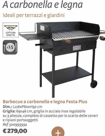 Bricocenter Barbecue a carbonella e legna festa plus offerta
