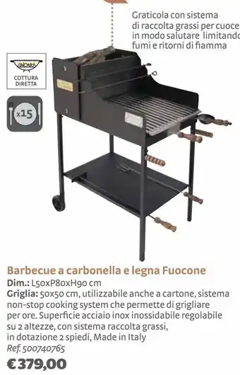 Bricocenter Barbecue a carbonella e legna fuocone offerta