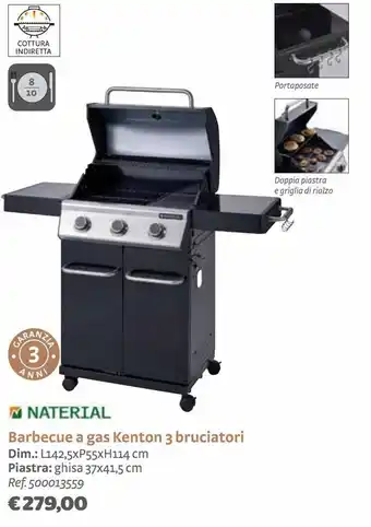 Bricocenter Barbecue a gas kenton 3 bruciatori offerta