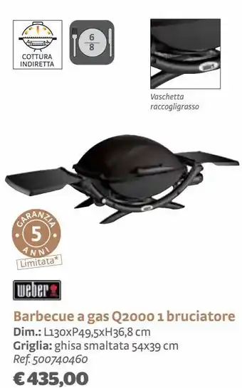 Bricocenter Barbecue a gas q2000 1 bruciatore offerta
