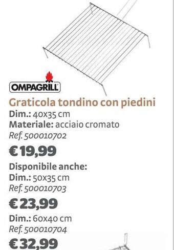 Bricocenter Graticola tondino con piedini offerta