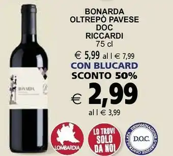 Il Gigante Riccardi Bonarda Oltrepo Pavese DOC offerta