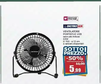 Happy Casa Lux Dictro Ventilatore Portatile Usb offerta