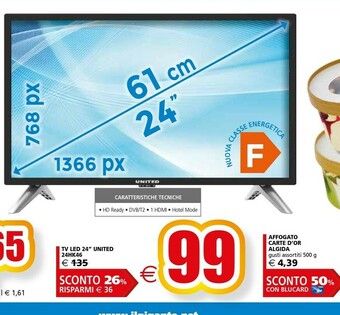 Il Gigante Tv Led 24'' United 24HK46 offerta