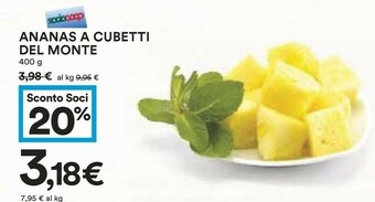 Coop Del monte Ananas A Cubetti 400 G offerta