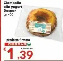 Despar Despar Ciambella Allo Yogurt offerta