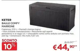 Coop Keter Baule Comfy L117xP45xH57cm offerta