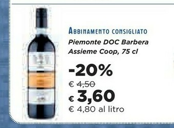 Coop Coop Piemonte Doc Barbera Assieme offerta