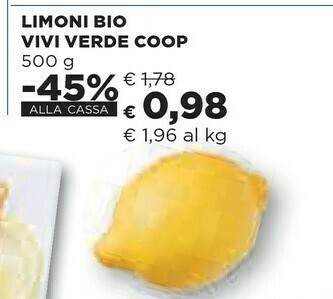 Coop Vivi verde coop Limoni Bio offerta