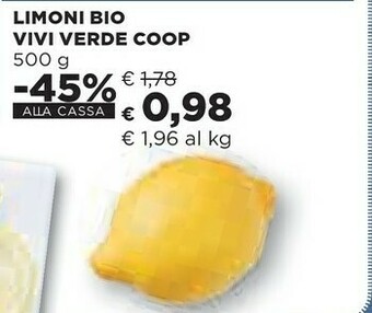 Coop Vivi verde coop Limoni Bio offerta