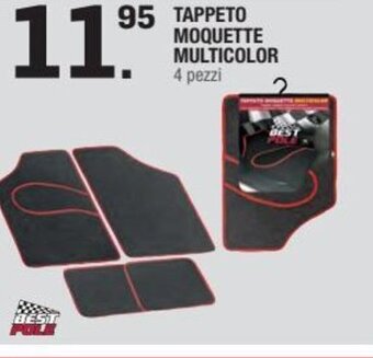 Best Pole Tappeto Moquette Multicolor 4 pezzi
