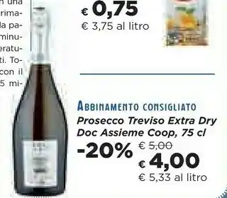 Coop Prosecco Treviso Extra Dry Doc offerta