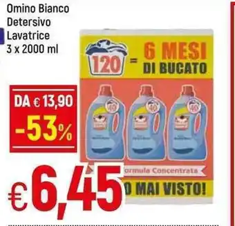Famila Omino Bianco Detersivo Lavatrice 3x2000ml offerta
