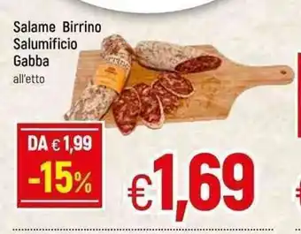 Famila Salame Birrino Salumificio Gabba offerta