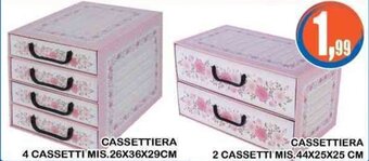 Giunigor Cassettiera 2 Cassetti Mis. 44X25X25 CM offerta