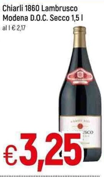 Famila Chiarli 1860 Lambrusco Modena D.O.C. Secco 1,5 L offerta