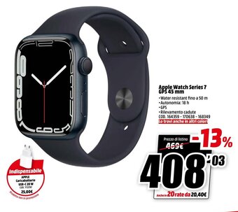MediaWorld Apple Watch Series 7 GPS 45 mm offerta