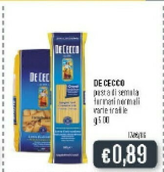 Deco Supermercati De Cecco Pasta Di Semola offerta