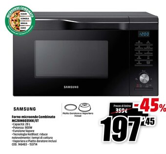 MediaWorld Samsung Forno microonde Combinato MC28M6035KK/ET offerta