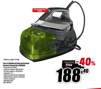 MediaWorld Rowenta Ferro Caldaia ad alta pressione Perfect Steam Pro DG8626 offerta