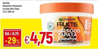 Famila Garnier Maschera Idratante Fructis Hair Food, 3 in 1 390 ml offerta