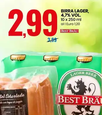Eurospin Birra Lager 4,7% Vol. 10x 250 ml offerta
