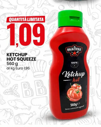 Eurospin Ketchup Hot Squeeze 560 g offerta