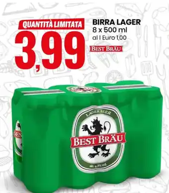 Eurospin Birra Lager 8 x 500ml offerta