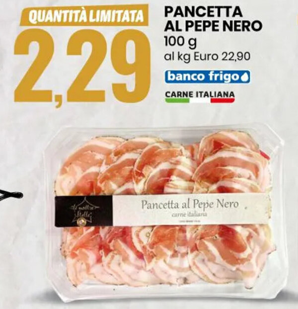 Pancetta Al Pepe Nerom 100 g offerta di Eurospin