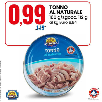 Eurospin Tonno al naturale 160 g/sgocc. 112 g offerta