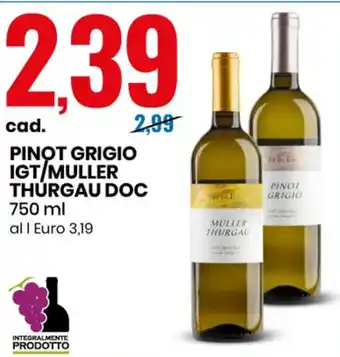 Eurospin Pinot Grigio IGT/Muller Thurgau DOC 750 ml offerta